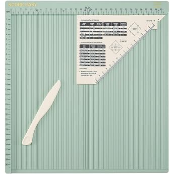 Vaessen Creative Easy Scoring Board CM in Mint Green with Bone Folder and Instructions for Making Cards and Paper