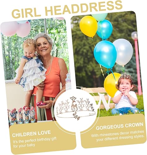 Miniatura 9 de NOLITOY 3 diademas de renos de Navidad para niños, princesa para mujer, tiara de diamantes de imitación de Navidad para joyería de boda, tiara de