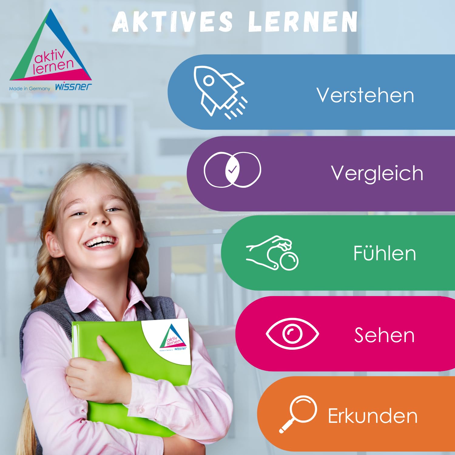WISSNER aktiv lernen - Körperformensatz 15cm 10 Geokörper mit Schnitten und Mittelachsen (38 Teile) – RE-Plastic