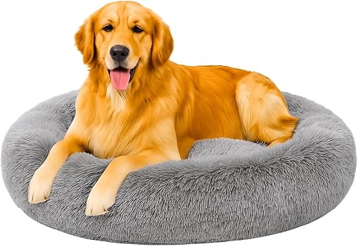 UNIQUE PET COLLECTION Fabric Fluffy Washable Waterproof Dog Bed For Summer | Large Size Round Pet Bed For Golden Retrieve...