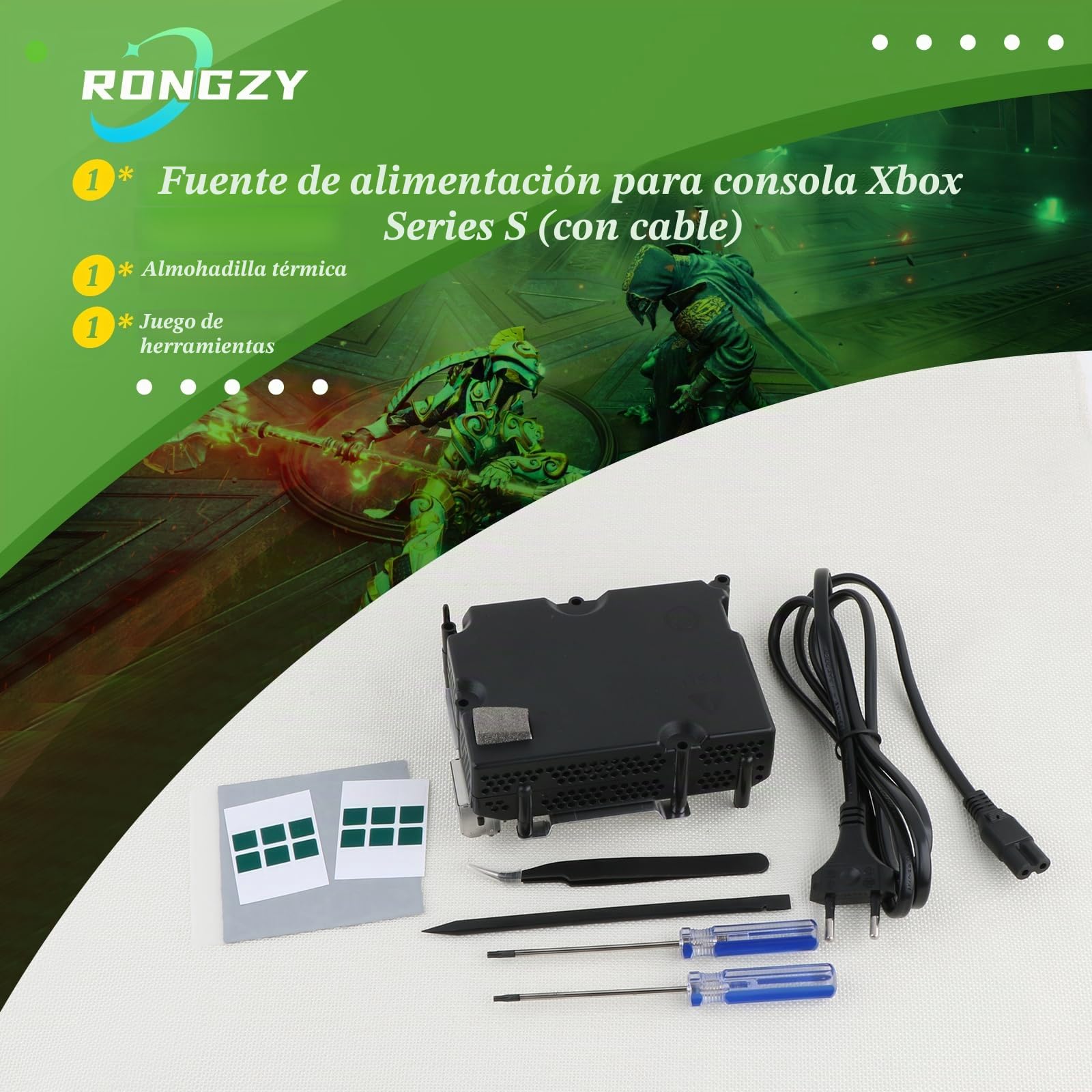RongZy para Xbox Series S Fuente De Alimentación Reemplazo para Series S Interna Fuente de Alimentación con Adaptador de CA Consola Accesorios con Herramientas Reparación