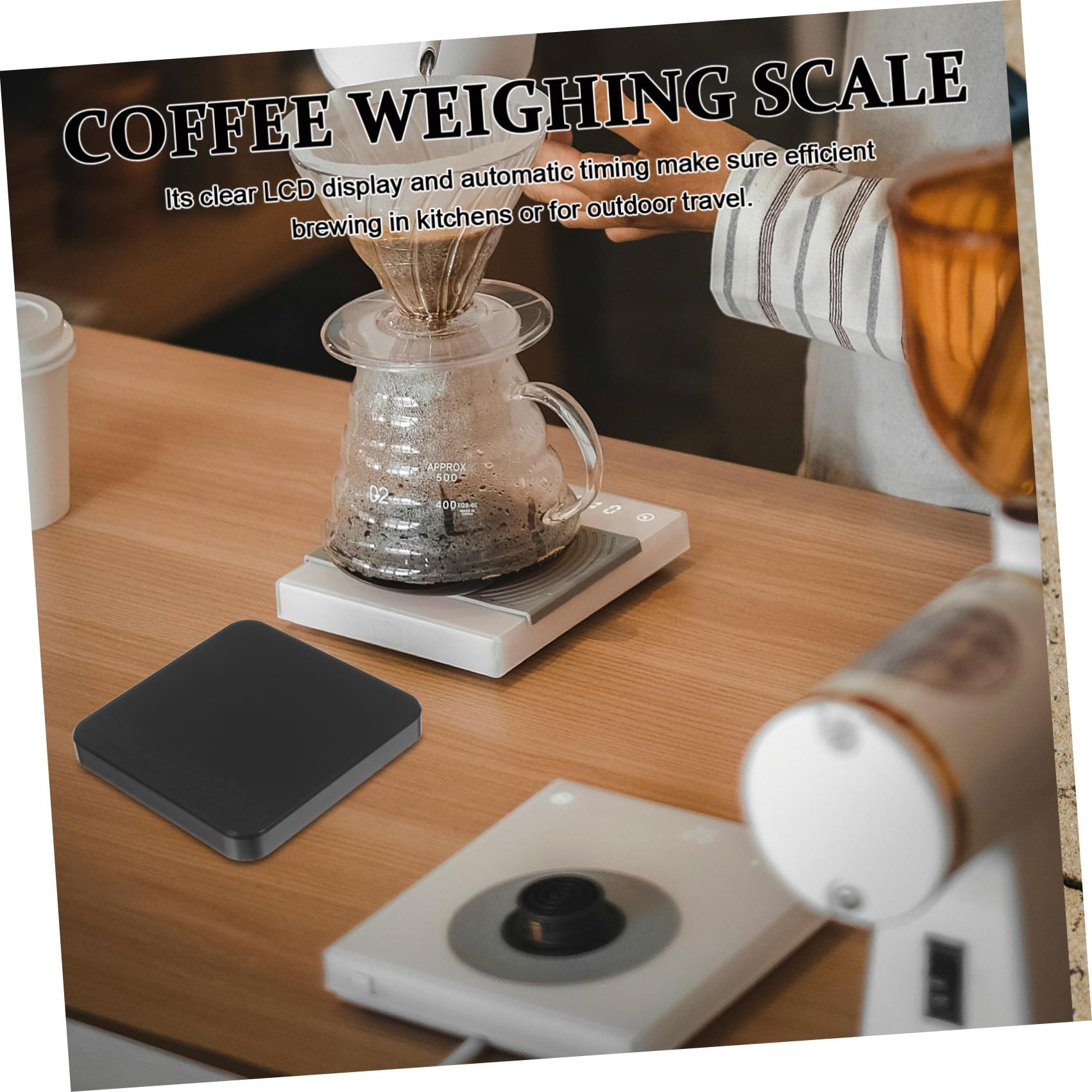 Bilancia Elettronica Portatile Precisione Capacità Ricaricabile con Timer Integrato con Controllo Automatico del Rapporto Acqua caffè da Caffè per Espresso e Filtro