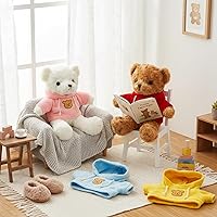 Vista 5 de Junkin 5 piezas de ropa para muñeco de oso, accesorios de ropa para animales de peluche de algodón, juguete de peluche suave, suéter para oso