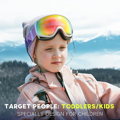 Miniatura 7 de findway Gafas de esquí para niños, gafas de snowboard para niños y niñas de 3 a 14 años
