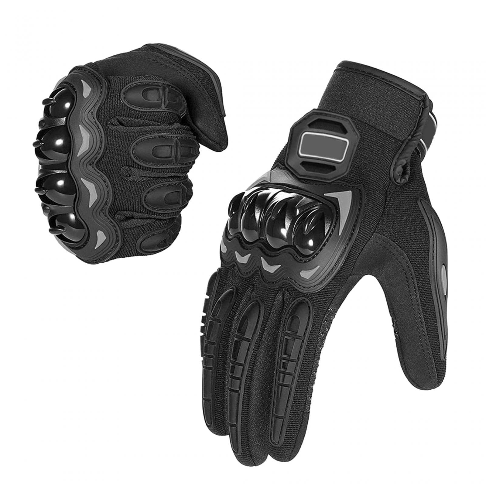Ronyme 2 Stück Motorradhandschuhe Touchscreen Outdoor-Handschuhe für Camping Sommer Frühling, schwarz l Auto & Motorrad
