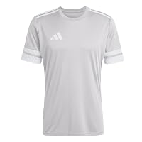 adidas Uomo Squadra25 Jersey Short Sleeve Shirt, Team Light Grey/White