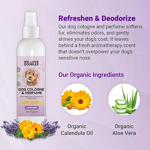 Miniatura 3 de We Love Doodles Colonia y perfume para perros, desodorizante, ingredientes orgánicos USDA, fabricado en Estados Unidos, de larga duración después
