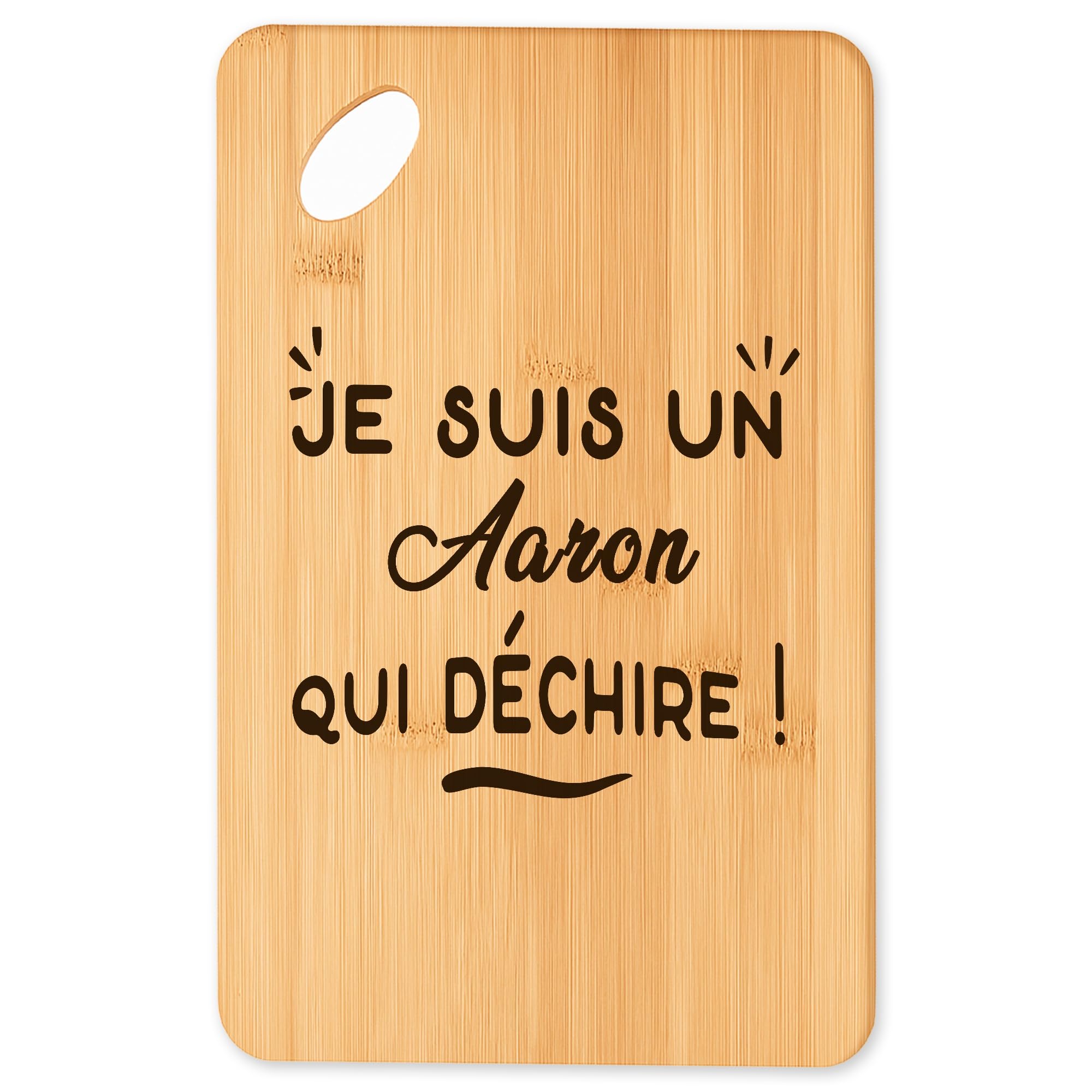 Planche à découper Aaron, cadeau original de cuisine en bambou