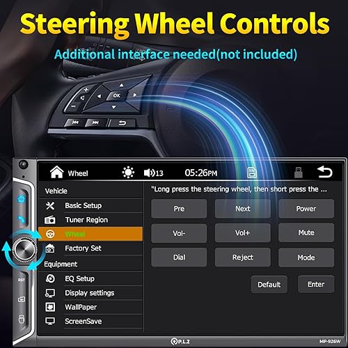 Miniatura 6 de PLZ 7" Wireless Double Din Car Stereo Apple Car Play Radio Carplay Android Auto QLED Touch Screen, Bluetooth 5.3 Audio Receivers, 1080P Backup