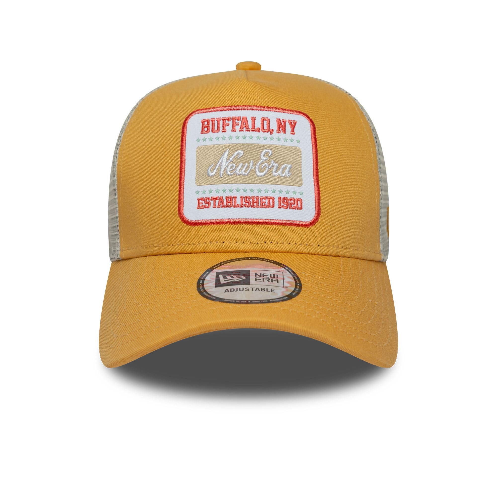 New Era Trucker Cap A-Frame - Letnia czapka z siatki z naszywką z logo z przodu - Stylowa czapka snapback dla mężczyzn i kobiet - Regulowana - Różne kolory