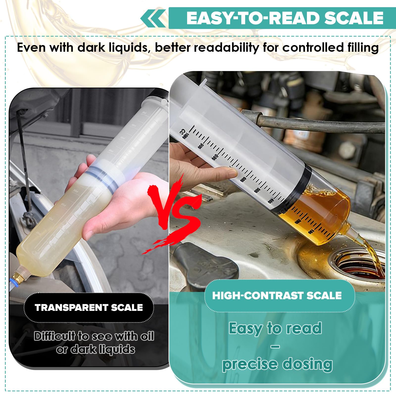 Grande siringa con tubo flessibile