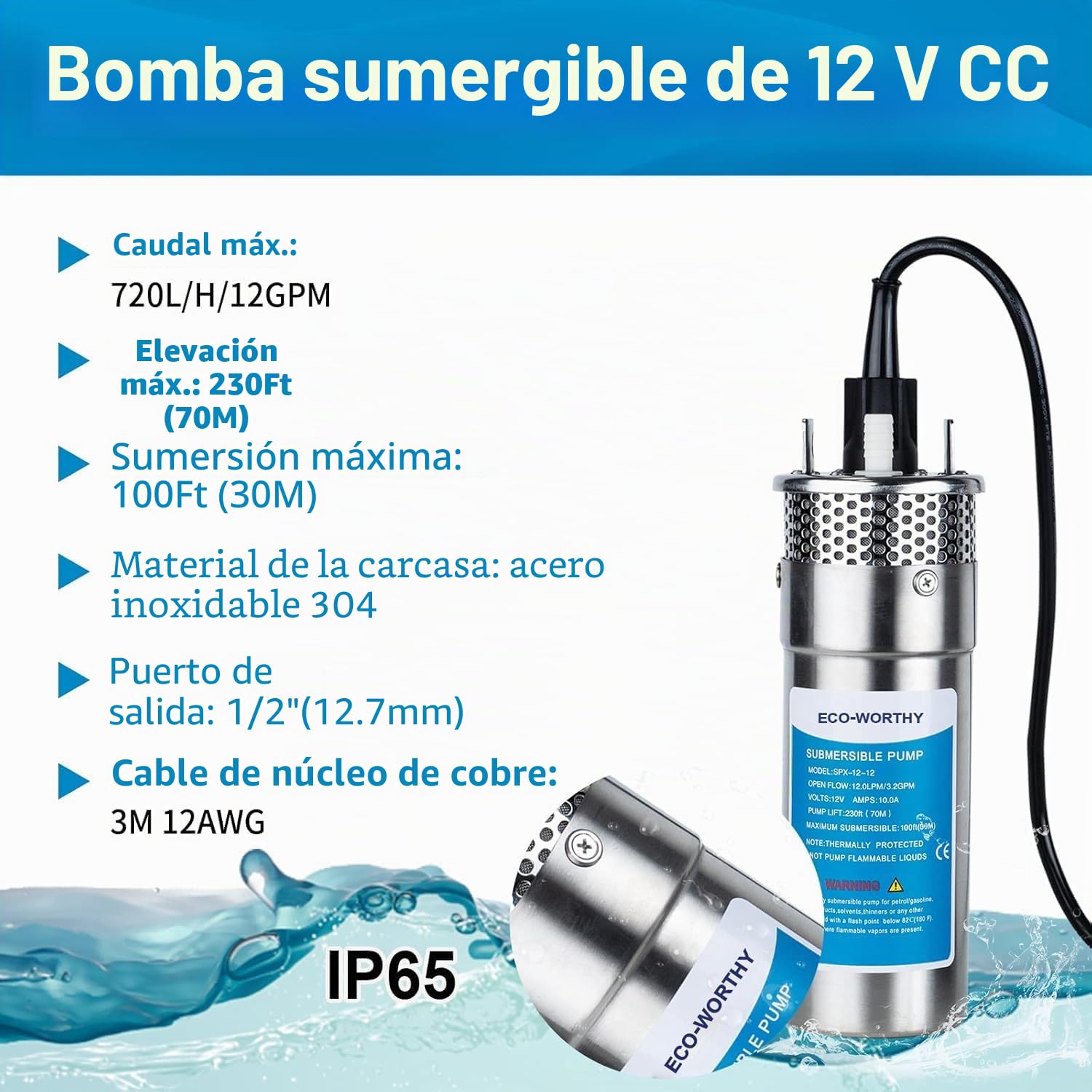 Sistema de bomba de agua de placa doble de 2 * 120W (240W+bomba de agua naranja 12V)-Adaptador Y no incluido, se vende por separado