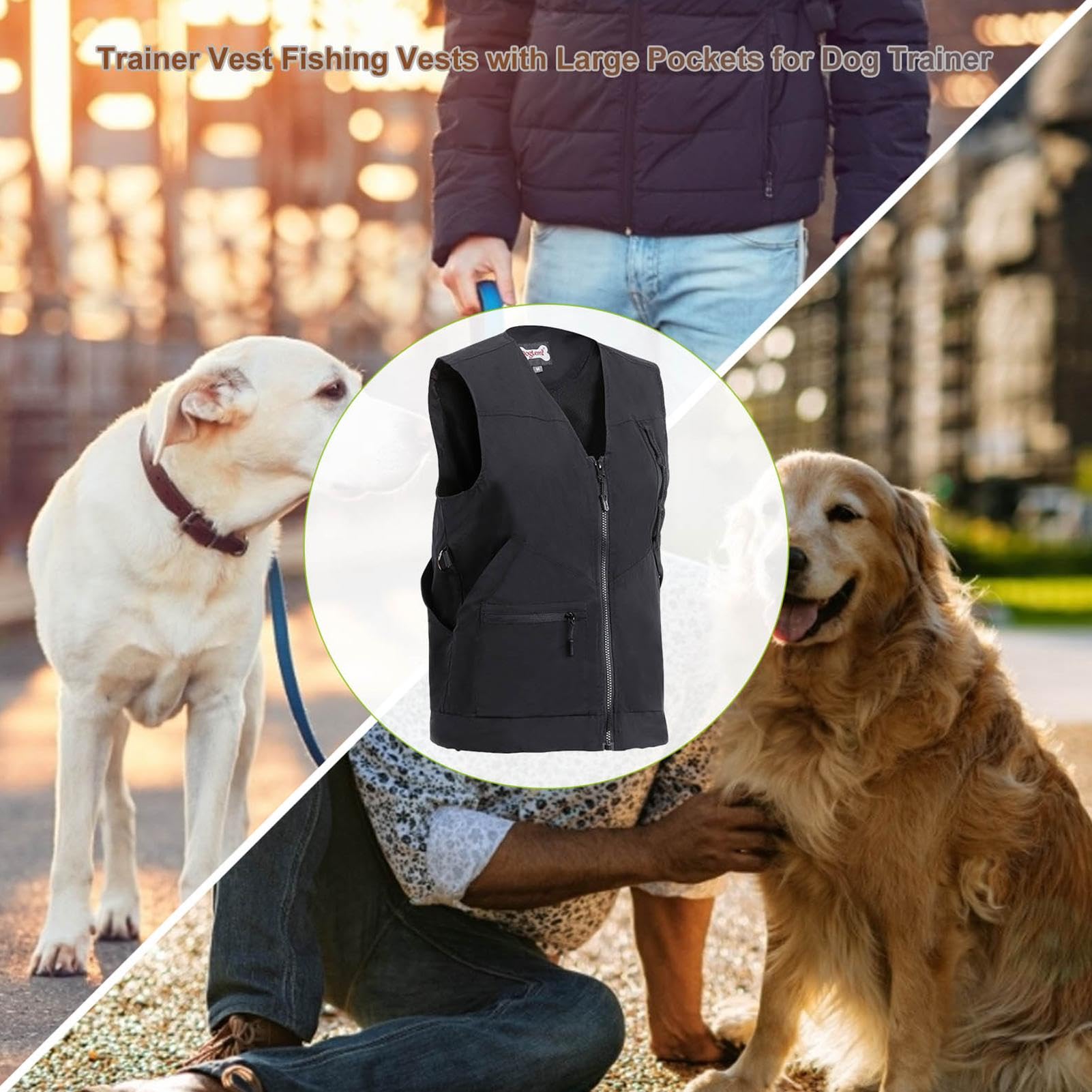 Chaqueta de entrenamiento para perros: paño de entrenamiento para manipuladores de mascotas, suministros para el dueño de mascotas | Chaleco de protección para entrenador de perros a prueba de viento