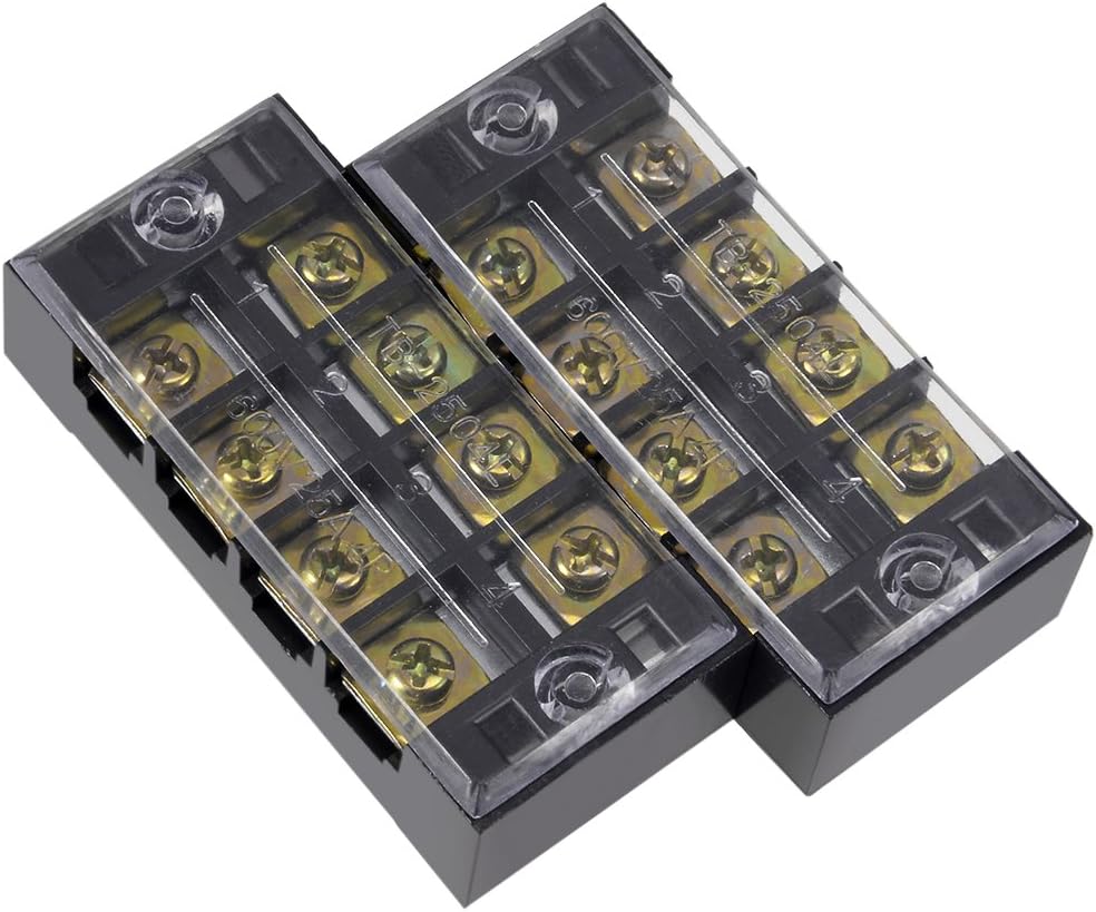 Sourcing Map Klemmenblock 2Stück - 3 Position Barriere Klemmleiste 600V 25A