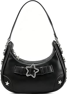 Star Houndstooth Designer Handbags Shoulder Bags for Women Crescent Crossbody Hobo Bag Y2K Underarm Purse