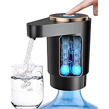 Water Bottle Pump, Portable Electric Water Dispenser Pump for 5 Gallon Bottles - USB Charging, Automatic Switch, Rechargeable Battery for Home Kitchen Room Camping, Black