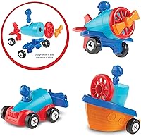 Vista 2 de Learning Resources 1-2-3 Build it! Coche, barco, avión, 15 piezas
