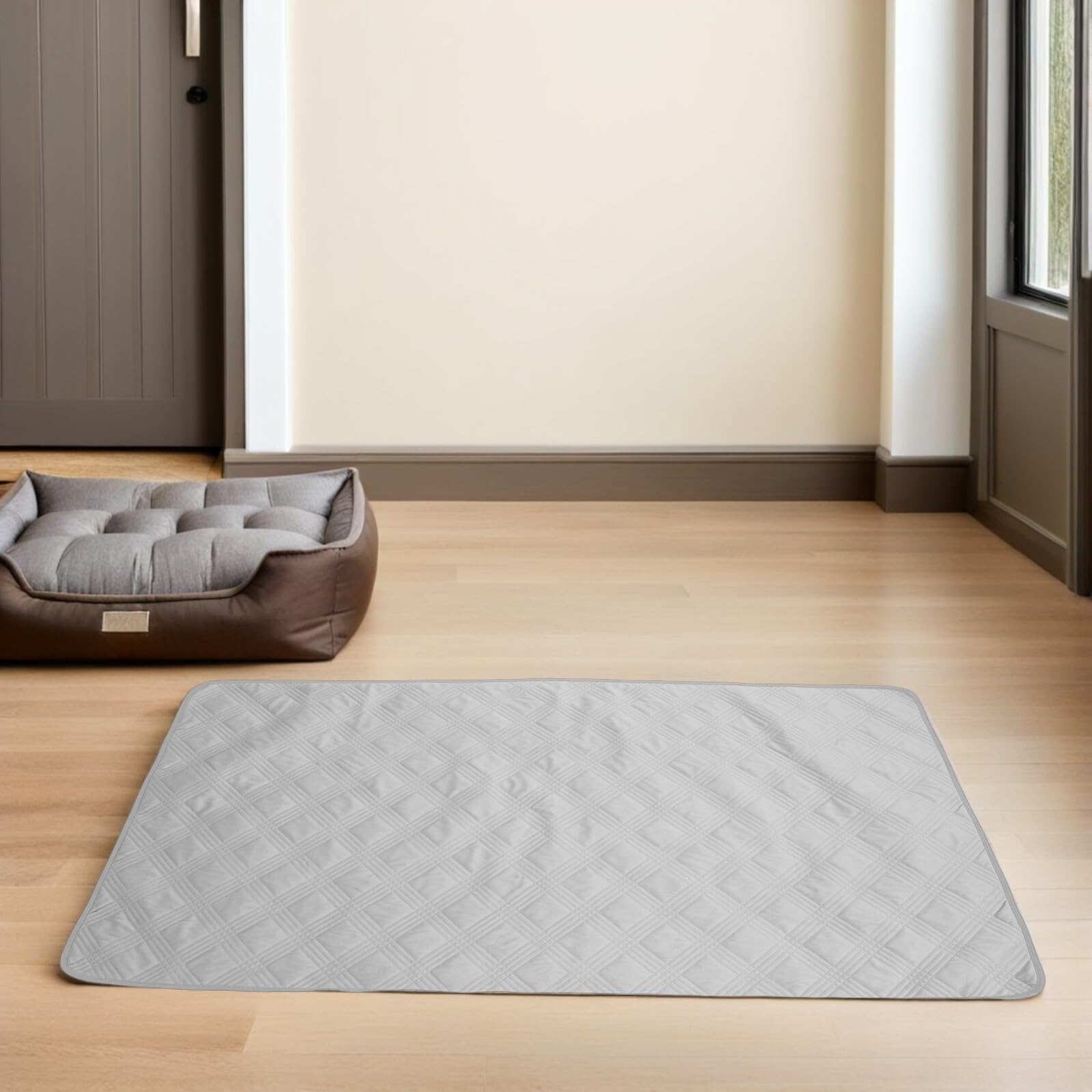 Couverture Imperméable pour Chien 90X160 CM Protège-Canapé et Lit Antidérapante Tissu Résistant à L'Humidité Couverture Réversible Gris Clair pour Canapé Voiture et Animaux