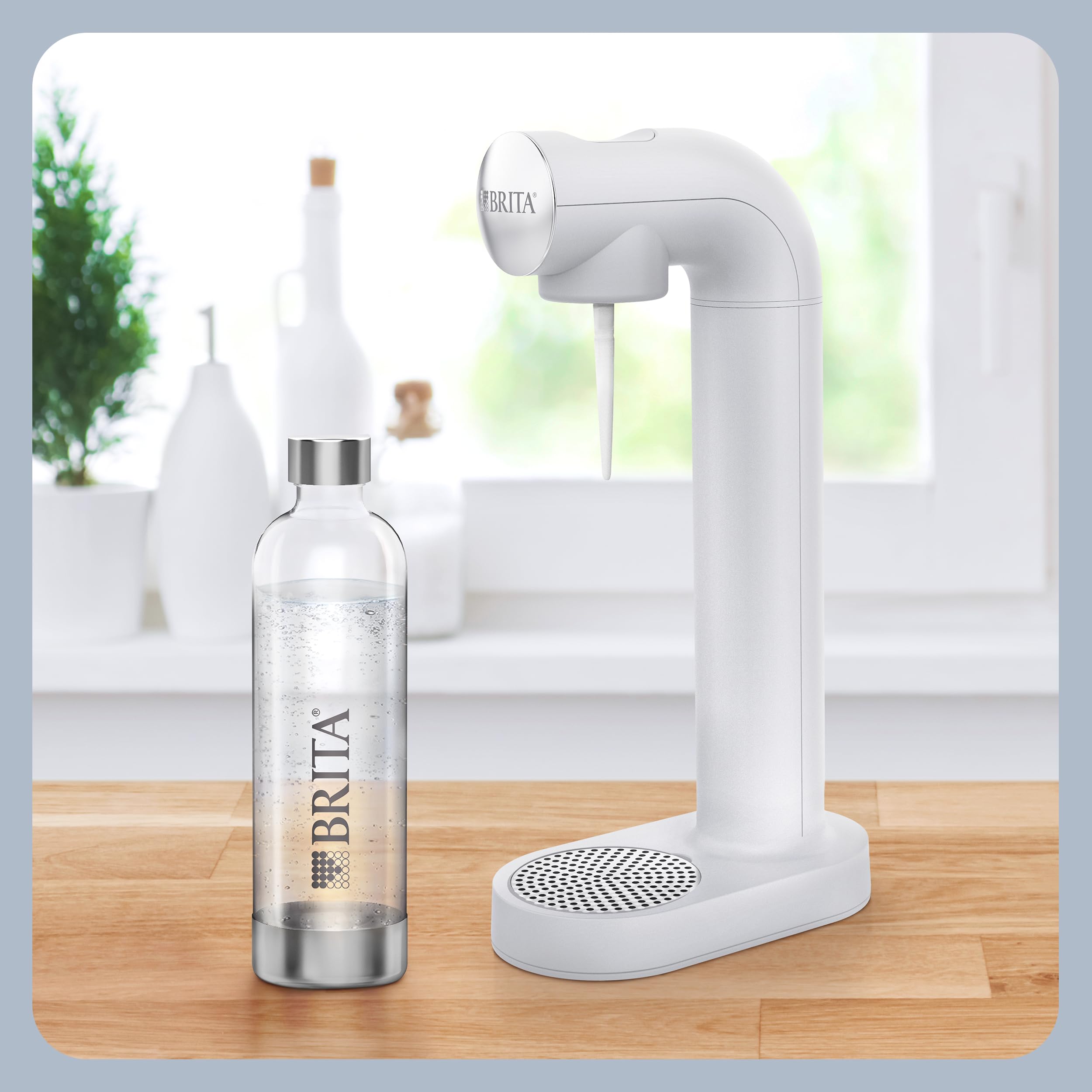 Brita sodaONE Gasatore Domestico Compatto Acqua Frizzante Con Cilindro CO2 Bianco