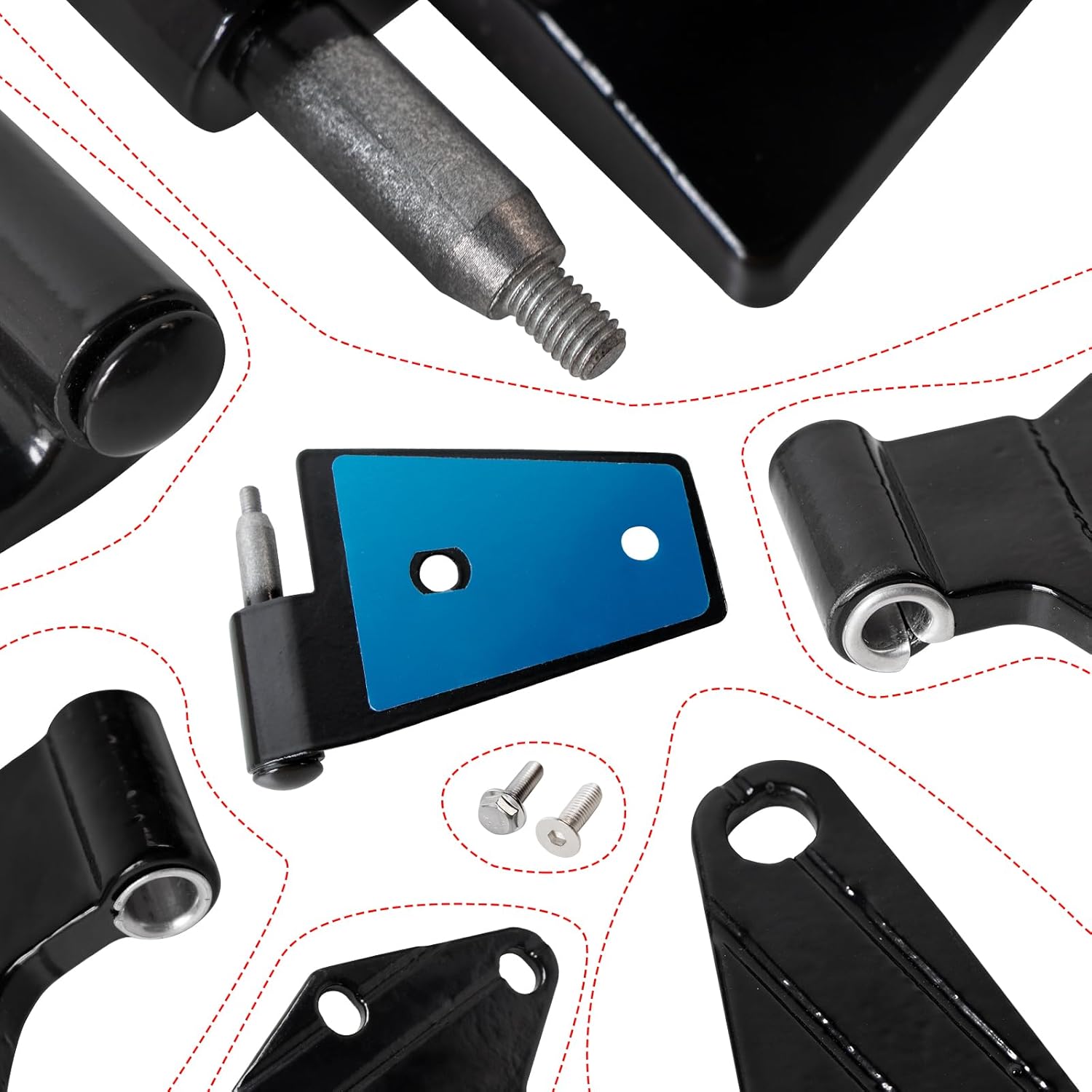 Door Hinges Kit for Jeep Wrangler JK JKU 2007-2018 4-Door, Interior (Matt) and Outside 4 Door Hinge