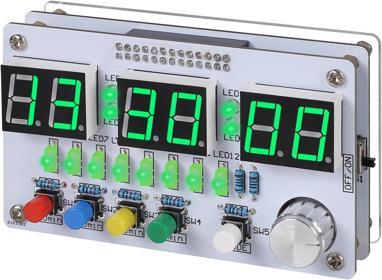 Clock Soldering Kit, 6-Bits Digital Clock Solder Practice Kit DIY Countdow/up 24-hour Alarm Clock Soldering Projects With Colorful Lights for Student School Education and Adult Home Office Use
