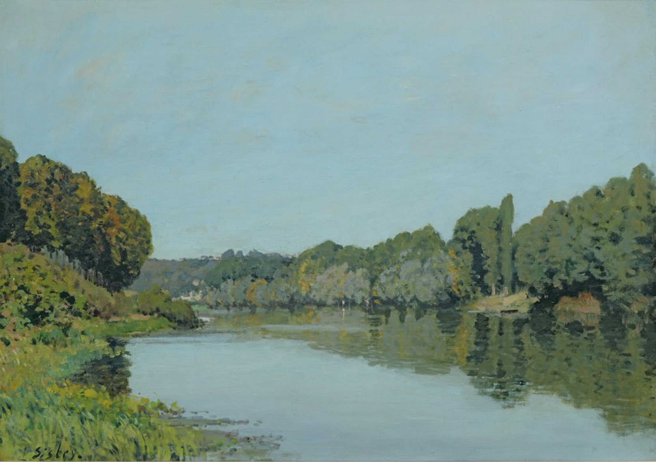 HRJUBWREE Retro Picture Art Painting Wall Poster the Seine At Bougival by Alfred Sisle Vintage Art Print for Home Decor 60x90cm