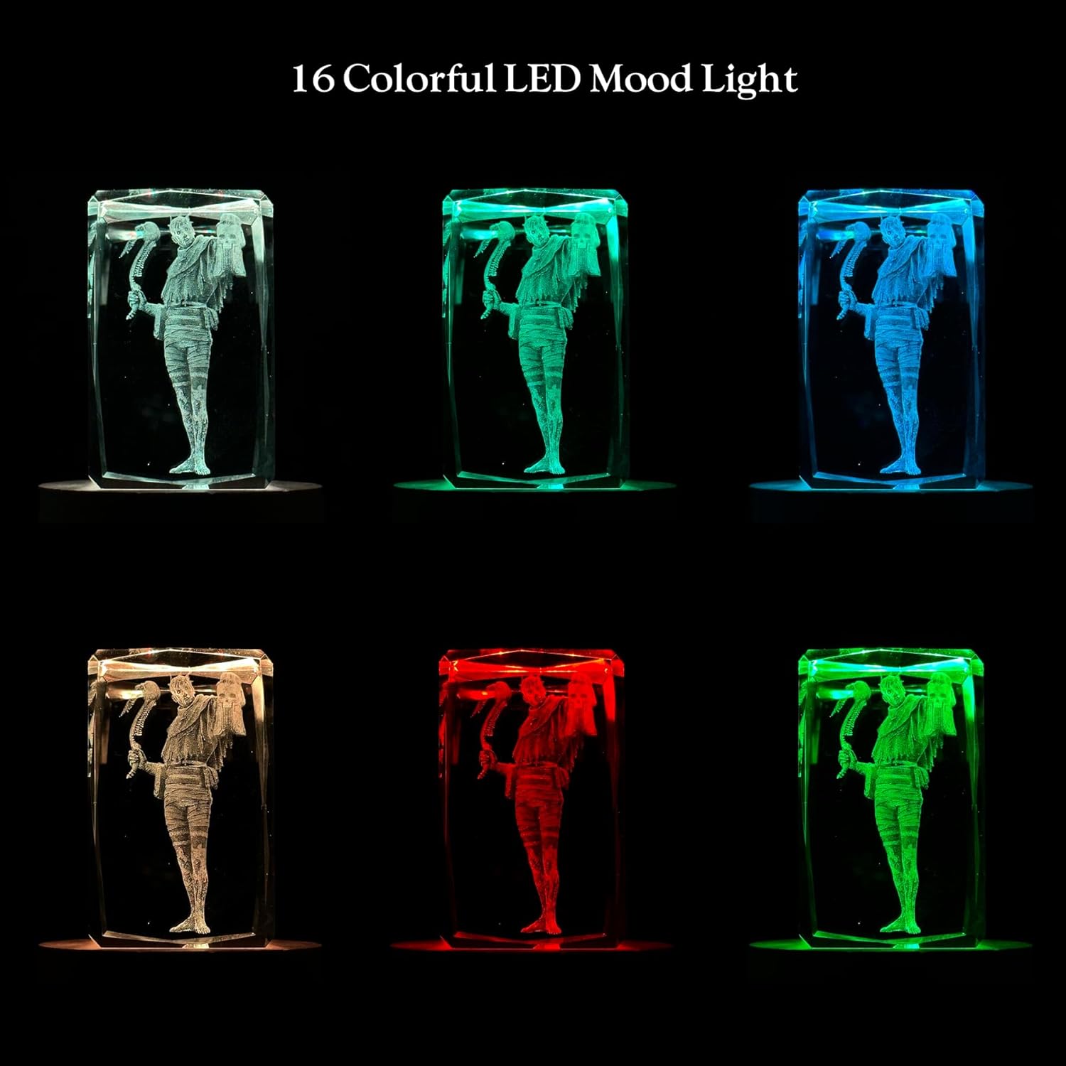 Dead by Daylight 3D Crystal Figures - Killer Wraith - RGBW 16 Colorful LED Lighting Stand with Laser Engraved Crystal Figure. Dead by Daylight Merch, Goods, DBD Figure
