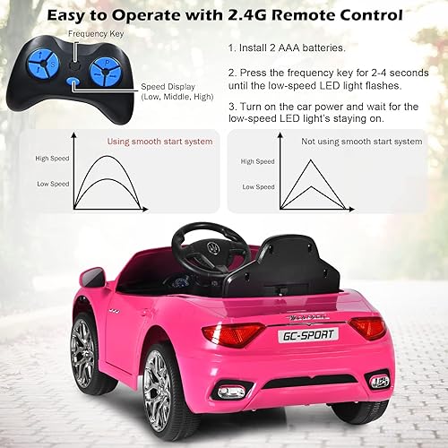 Miniatura 2 de Costzon Ride on Car Licensed Maserati Gbili  batería recargable de 12 V de coche eléctrico con 2 motores control remoto parental y modos manuales