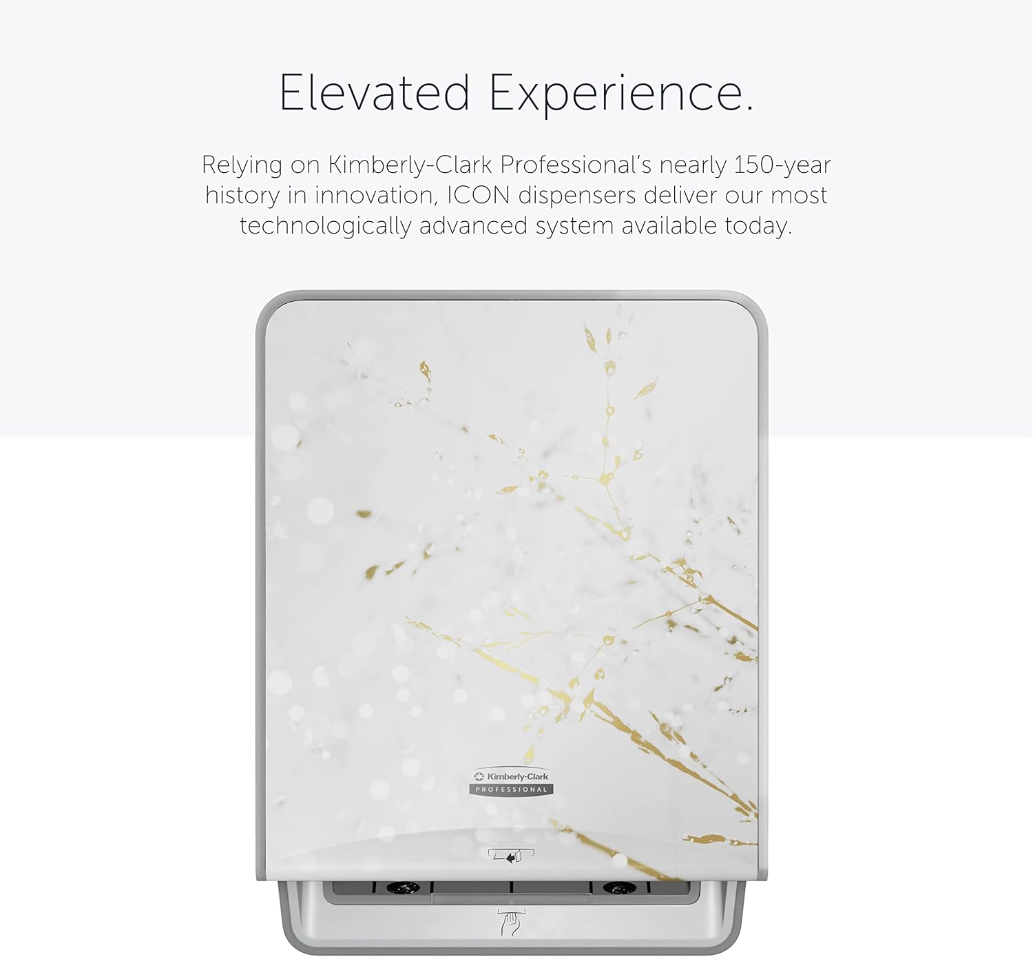 Kimberly-Clark Professional ICON Automatic Hard Roll Towel Dispenser (58730), with Cherry Blossom Design Faceplate, 16.53" x 12.41" x 10.19" (Qty 1)