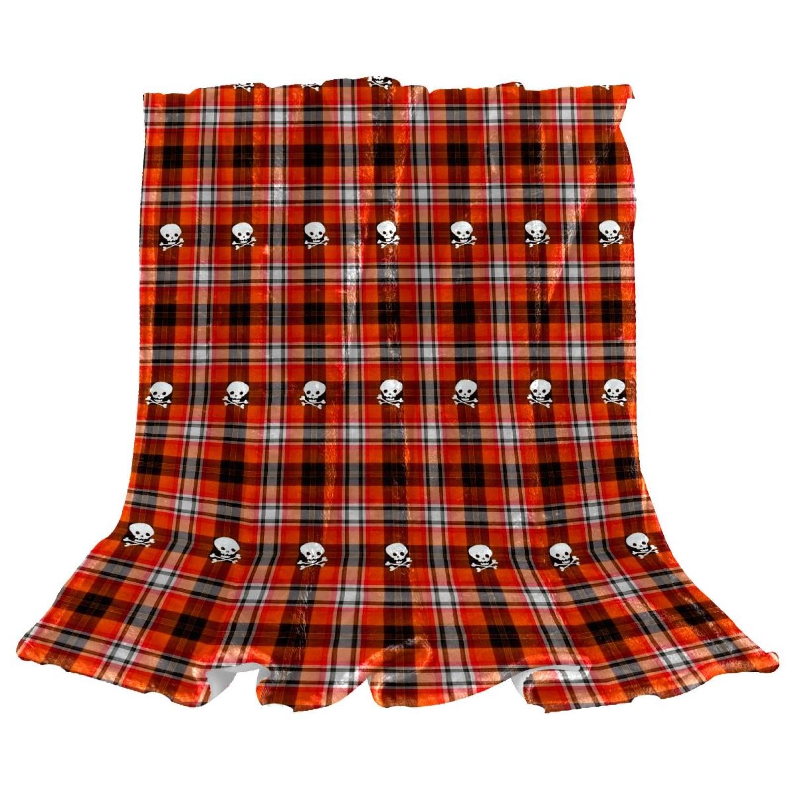 Couverture polaire crânes contre le froid : plaid microfibre doux isolant thermique