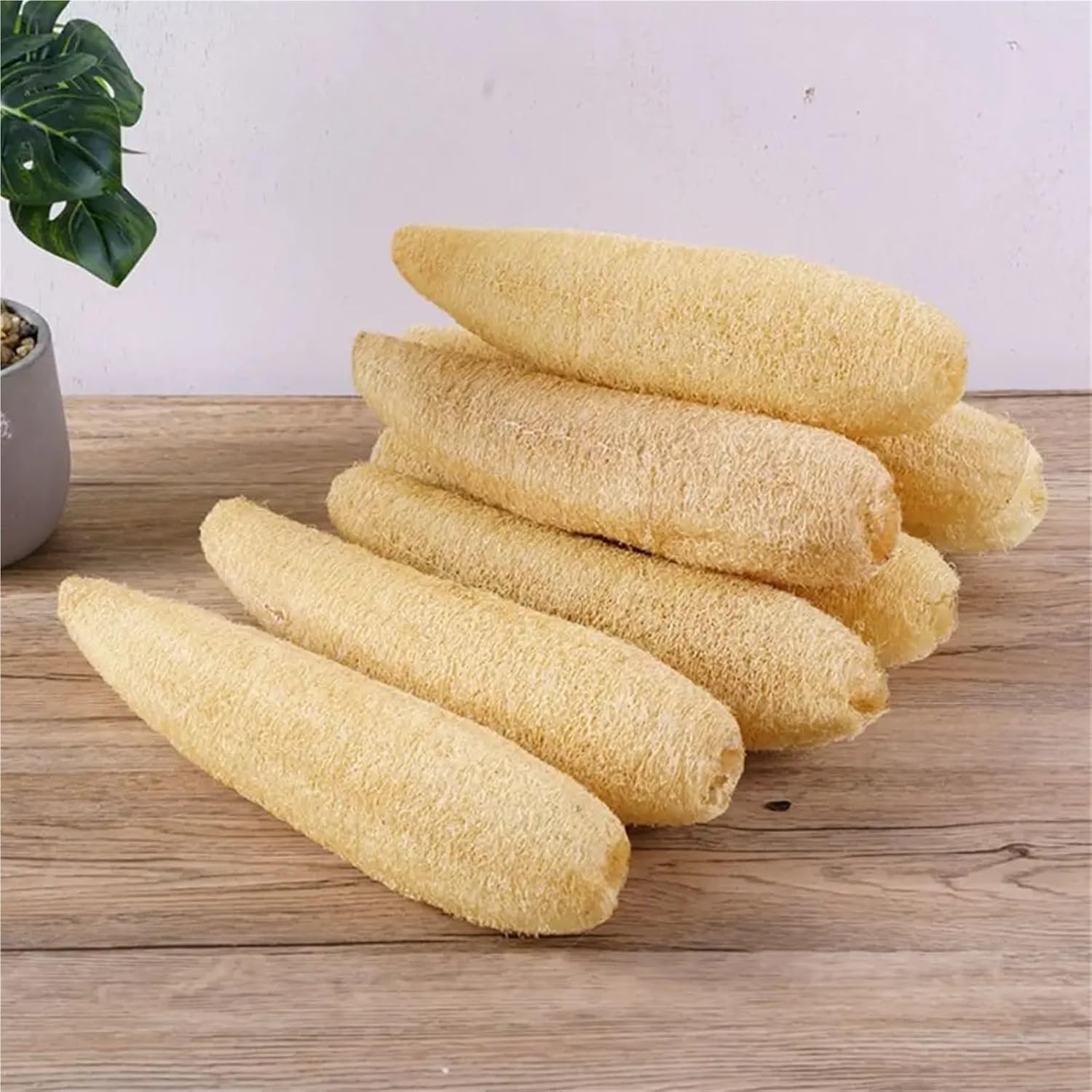 1pc Natural Loofah Luffa Sponge Non-Stick Long Body Shower Sponge Good Absorbency Ecological Planting Pot Brush Bath Kitchen(40-50cm)
