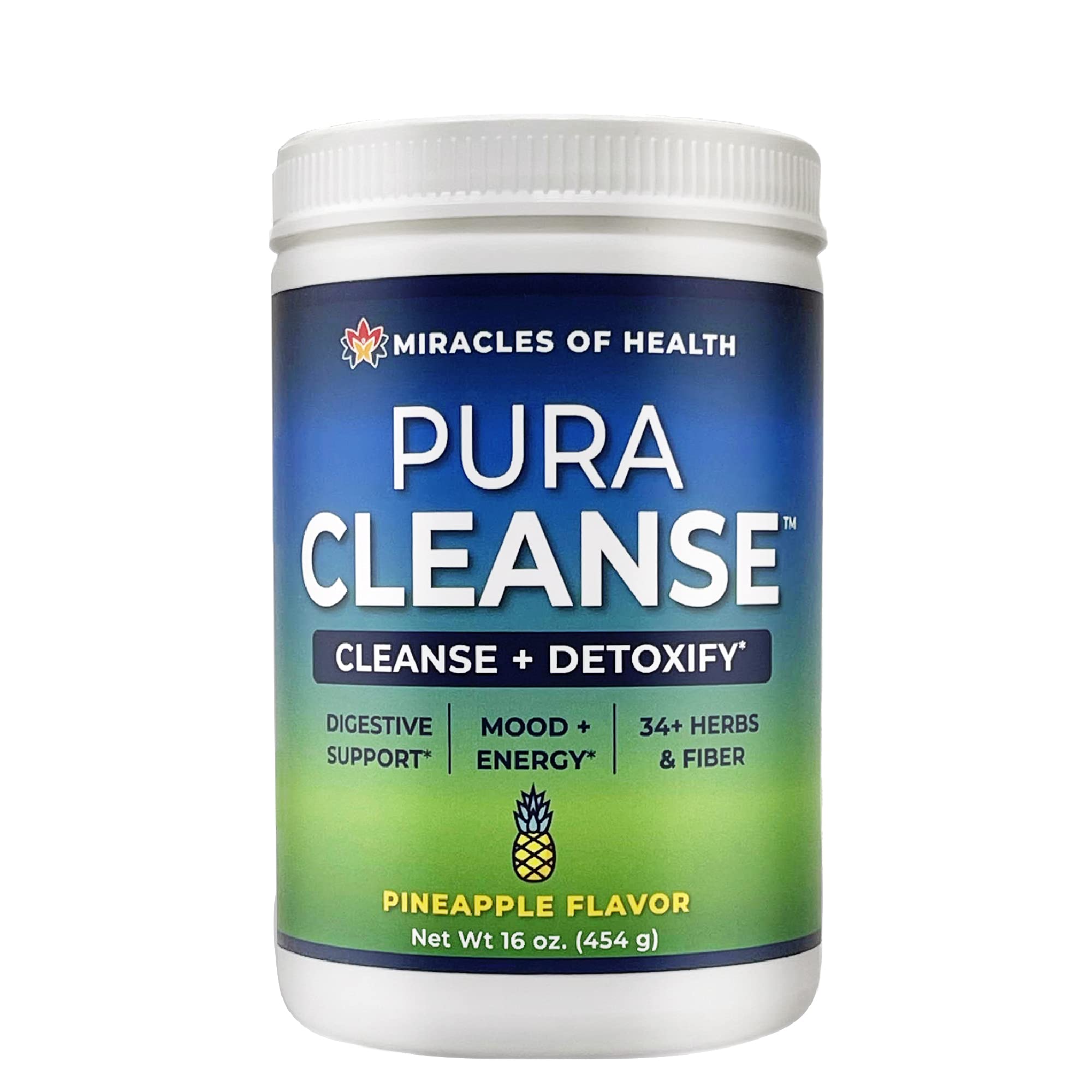 Pineapple Pura Cleanse, Super Herb & Fiber Detox Drink.