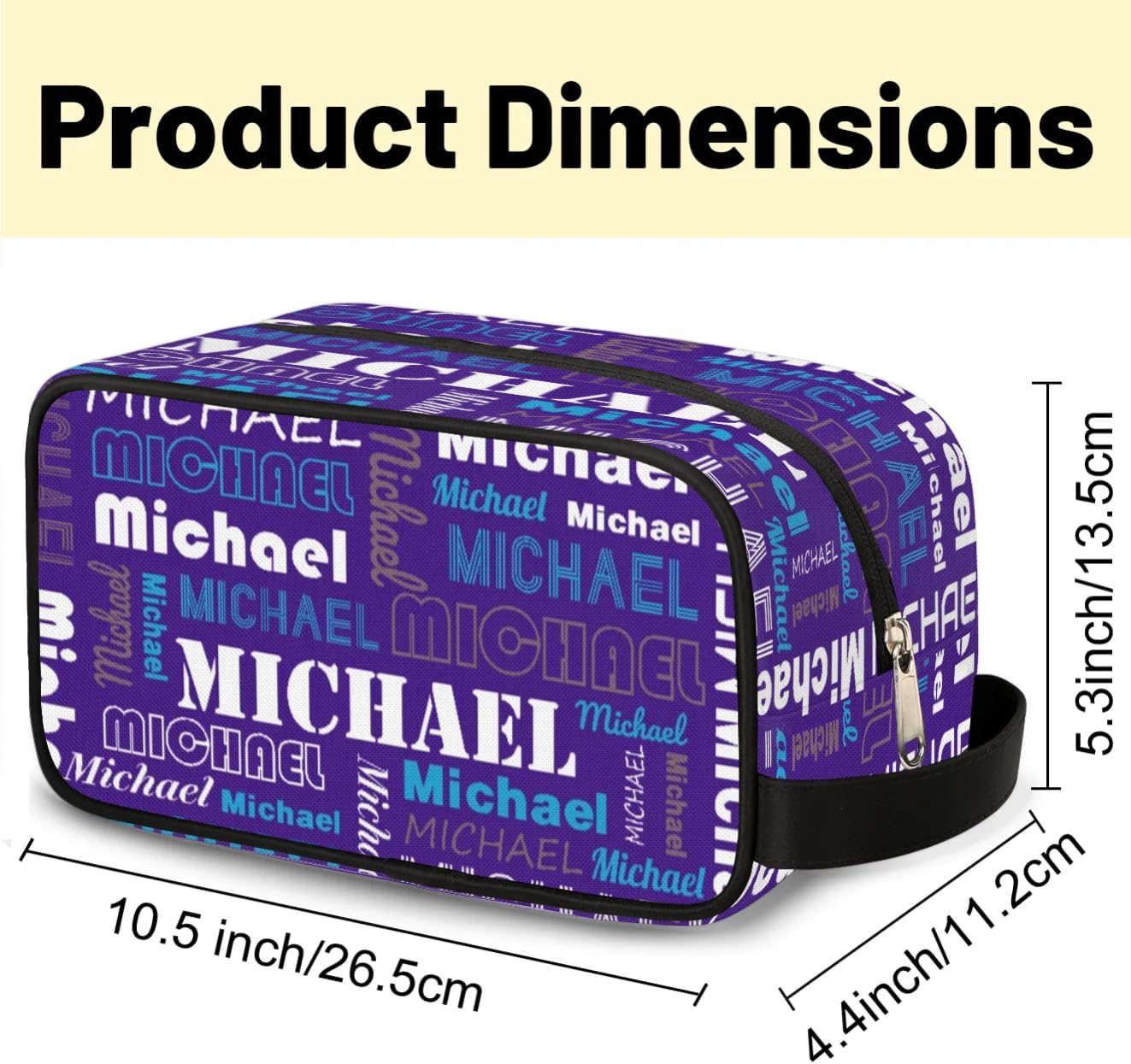 Personalized Makeup Bag with Name, Custom Toiletry Bag Travel Makeup Organizer Case Cosmetic Bag for Men Women Team, Dark Purple image 3