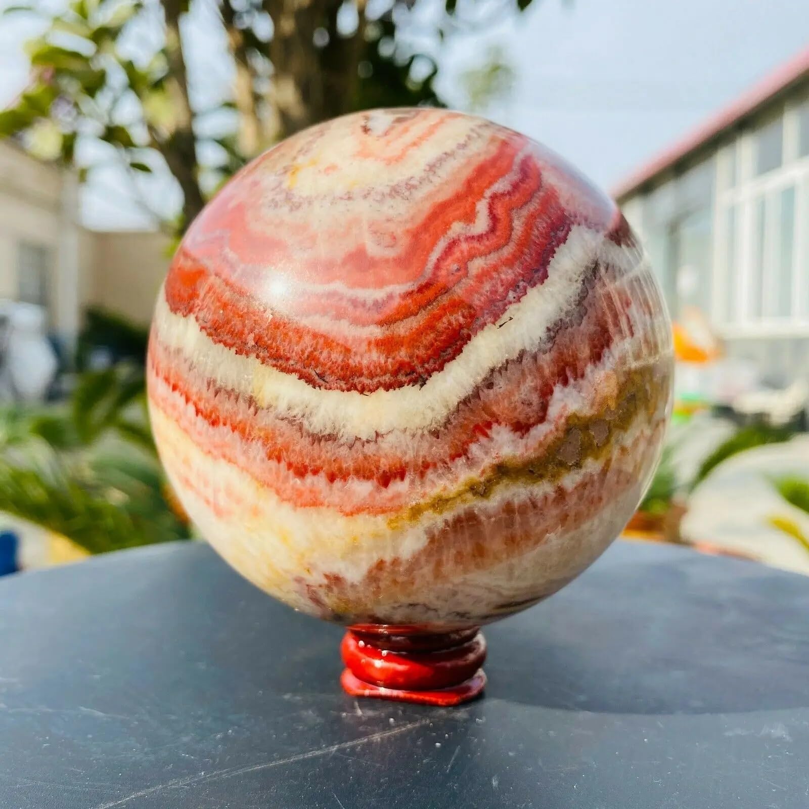 CYVXCPPGI Crystals Quartz Pork Stone Sphere Crystal Ball Stones Room Home Aquarium Decoration Accessories Ornaments (Size : 9-10cm)