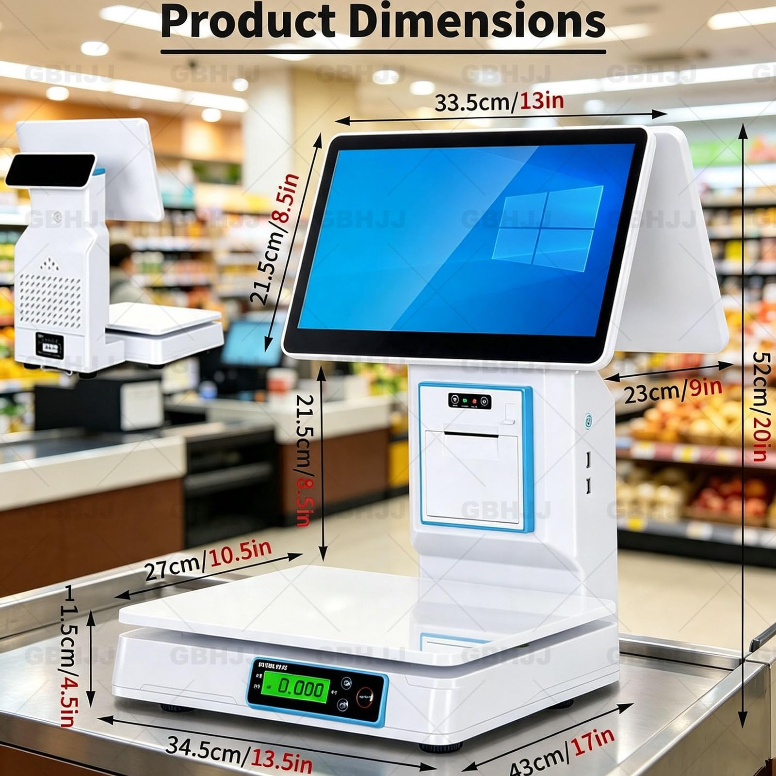 Monitor dotykowy POS 15,6 cala, system POS ze sklepową wagą Singlescreen