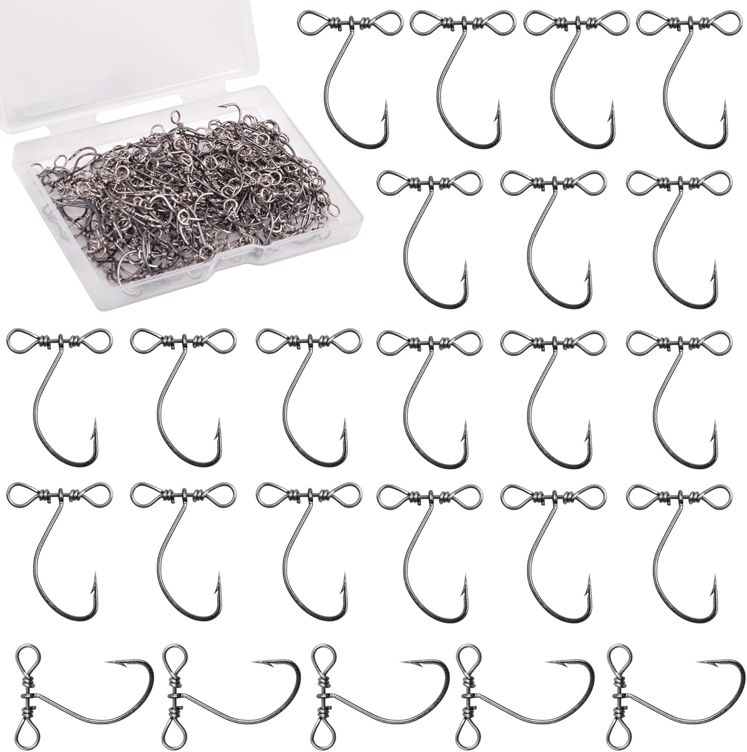 Drop Shot Hooks,80pcs inLine Drop Shot Rig and Swivels