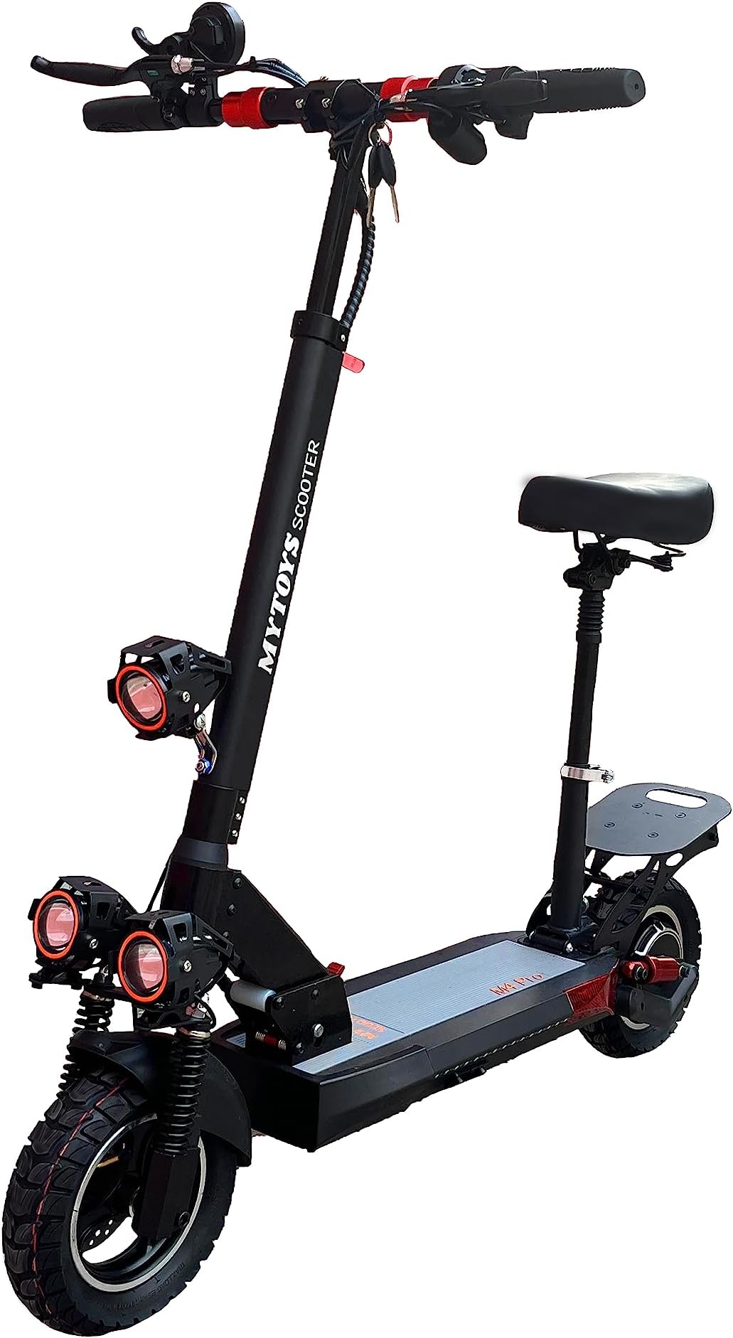 Mytoys MT908 Power Full Motor 750W Electric Scooter 2023 Upgraded Version 55KM/hr Speed 48V 15AH Off-road Tires, Removeable Comfortable Seat Front Triple LED Lights