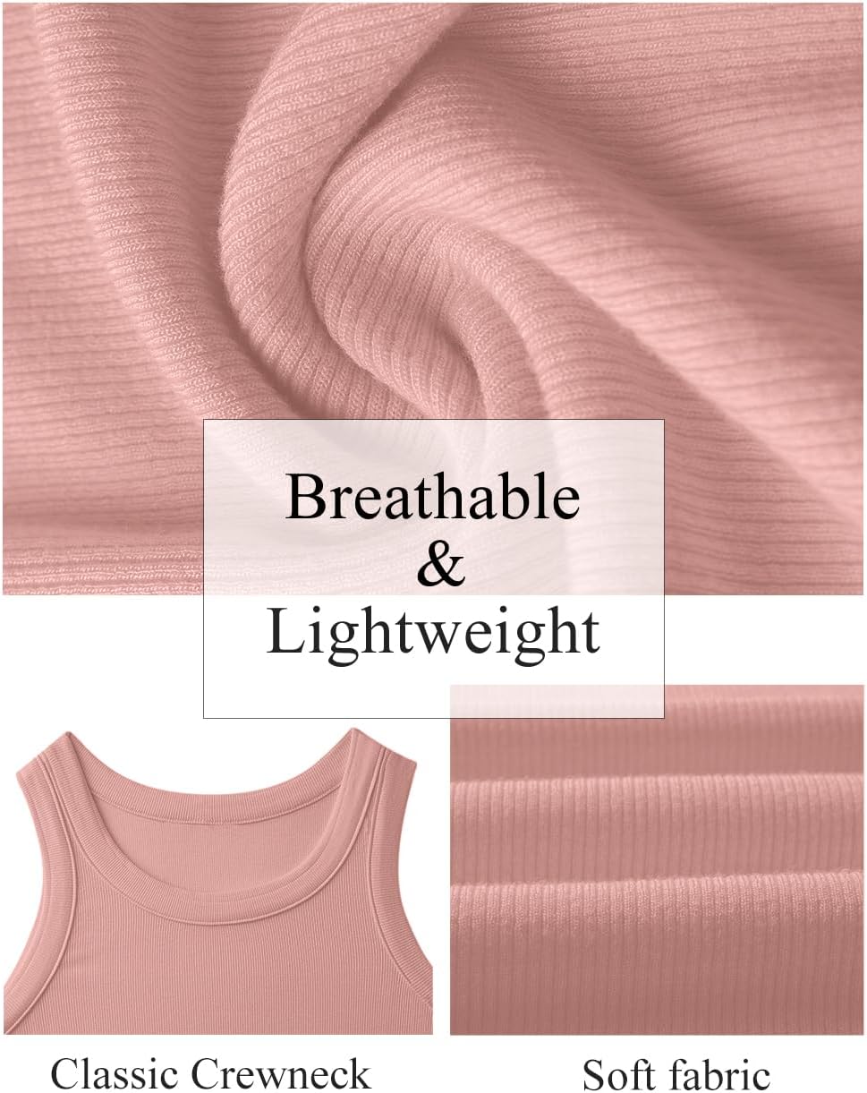 GKBK Womens Tank Tops High Neck Sleeveless Ribbed Tank Casual Basic Thick Strap Slim Fitted Racerback Shirts thumbnail