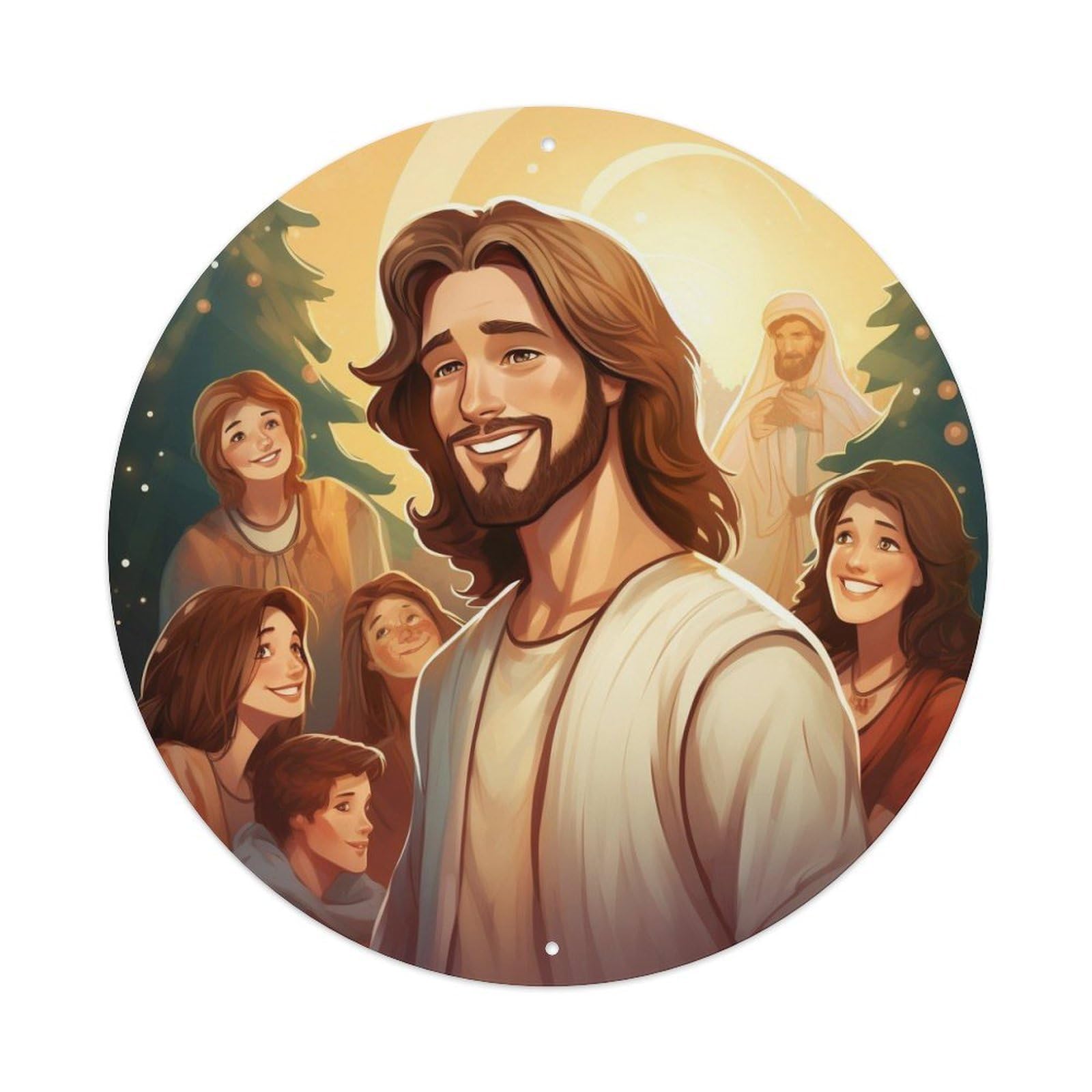 Jesus And The World Religious Metal Tin Sign