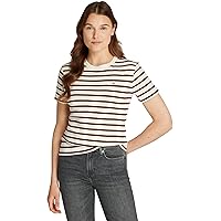 Tommy Hilfiger Donna T-Shirt Maniche Corte Slim Cody Scollo Rotondo