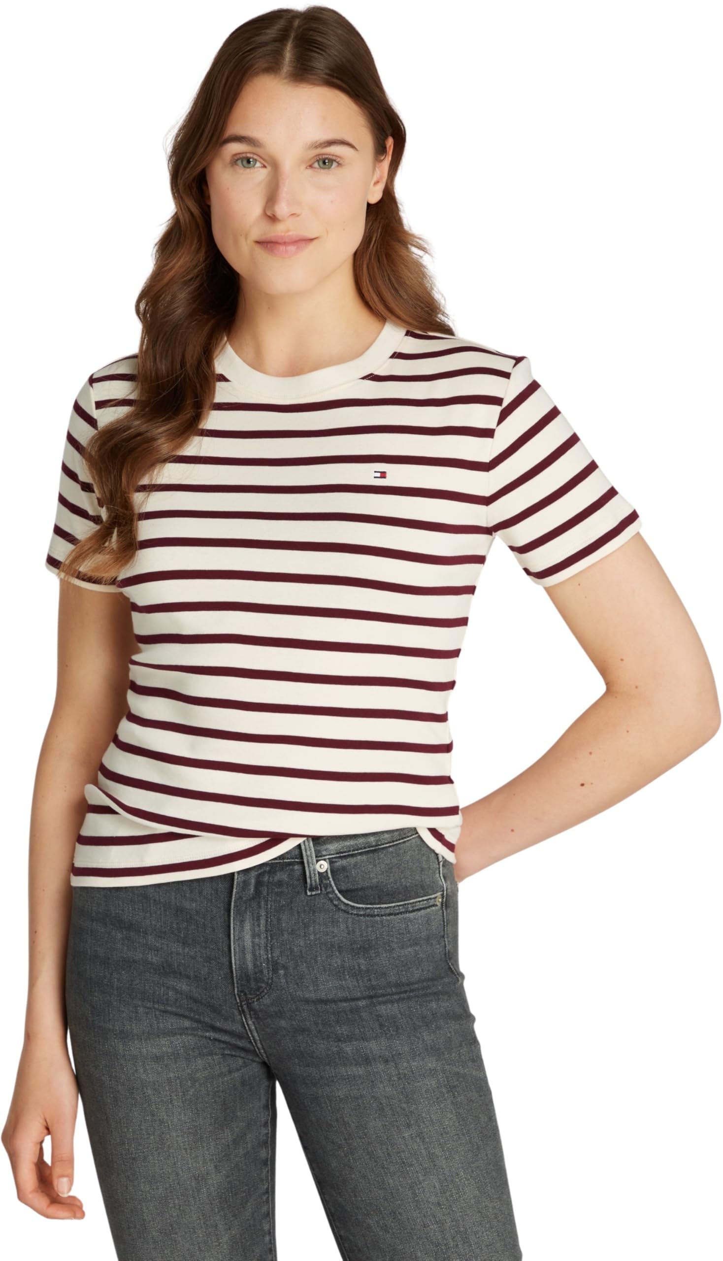 Tommy Hilfiger Women’s Short Sleeve Round Neck Slim Cody T-Shirt