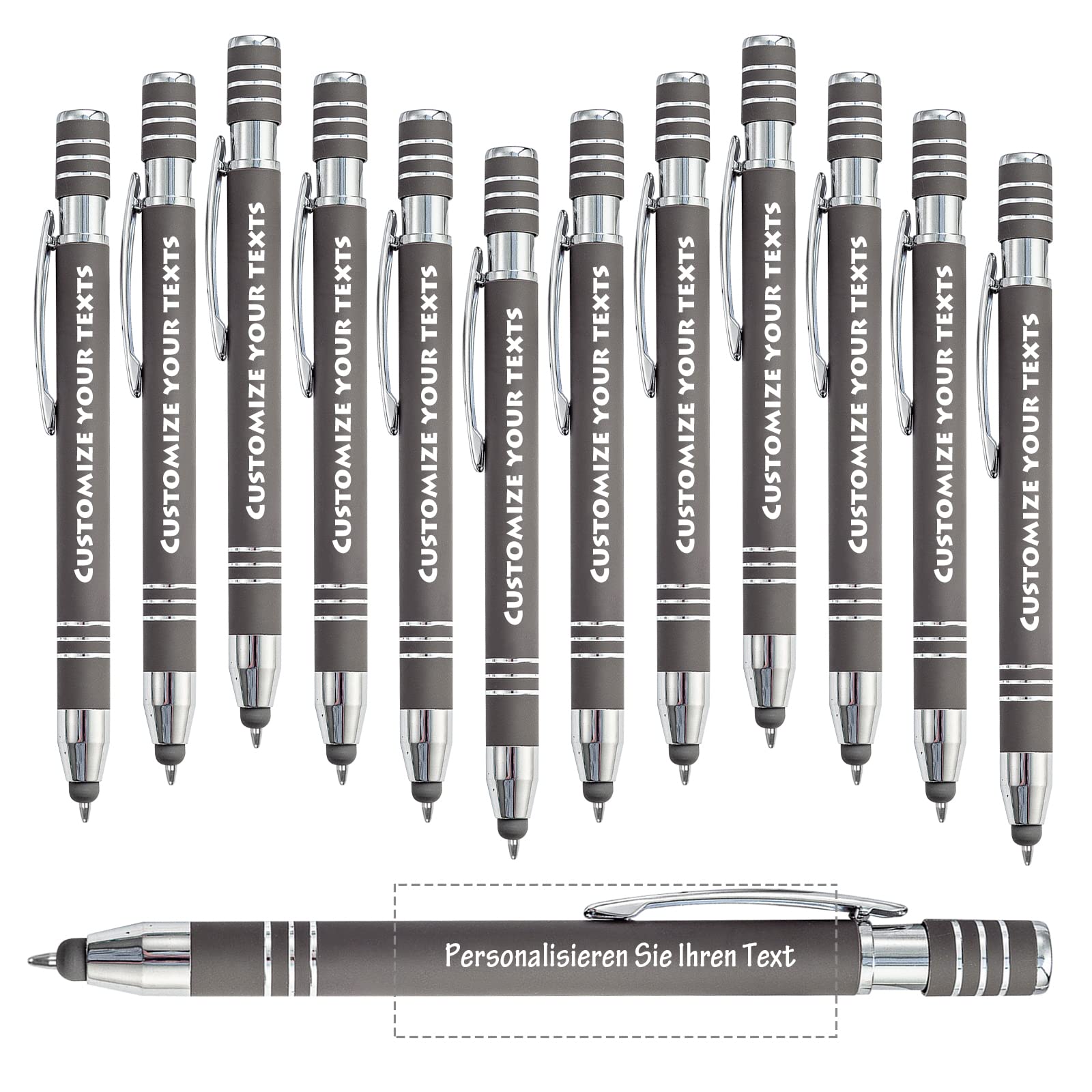 48 Custom Ballpoint/Touch Screen Pens with Name, Logo or Blessings, Anniversary, Graduation, Office Information - Personalized Engraved Ballpoint Pen
