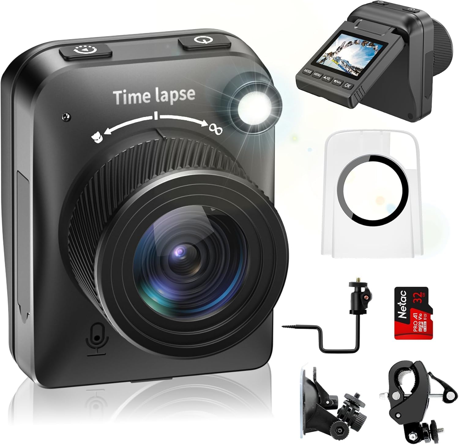 4K Zeitraffer Kamera IP66 wasserdicht für Bauarbeiten im Freien, Wetter und Pflanzen, 32GB TF-Karte