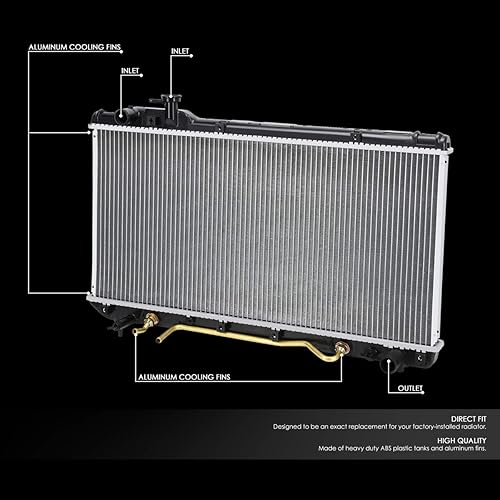 Miniatura 8 de DNA Motoring OEM-RA-1909 Radiador de aluminio compatible con 97-01 Camry 2.2L AT, 28-58 pulgadas de ancho x 15-1116 pulgadas de alto x 58 pulgadas