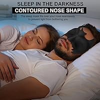 Vista 3 de Máscara de ojos para dormir máscara de sueño contorneada 3D hecha de espuma viscoelástica ligera y cómoda con correas ajustables cubierta de ojos