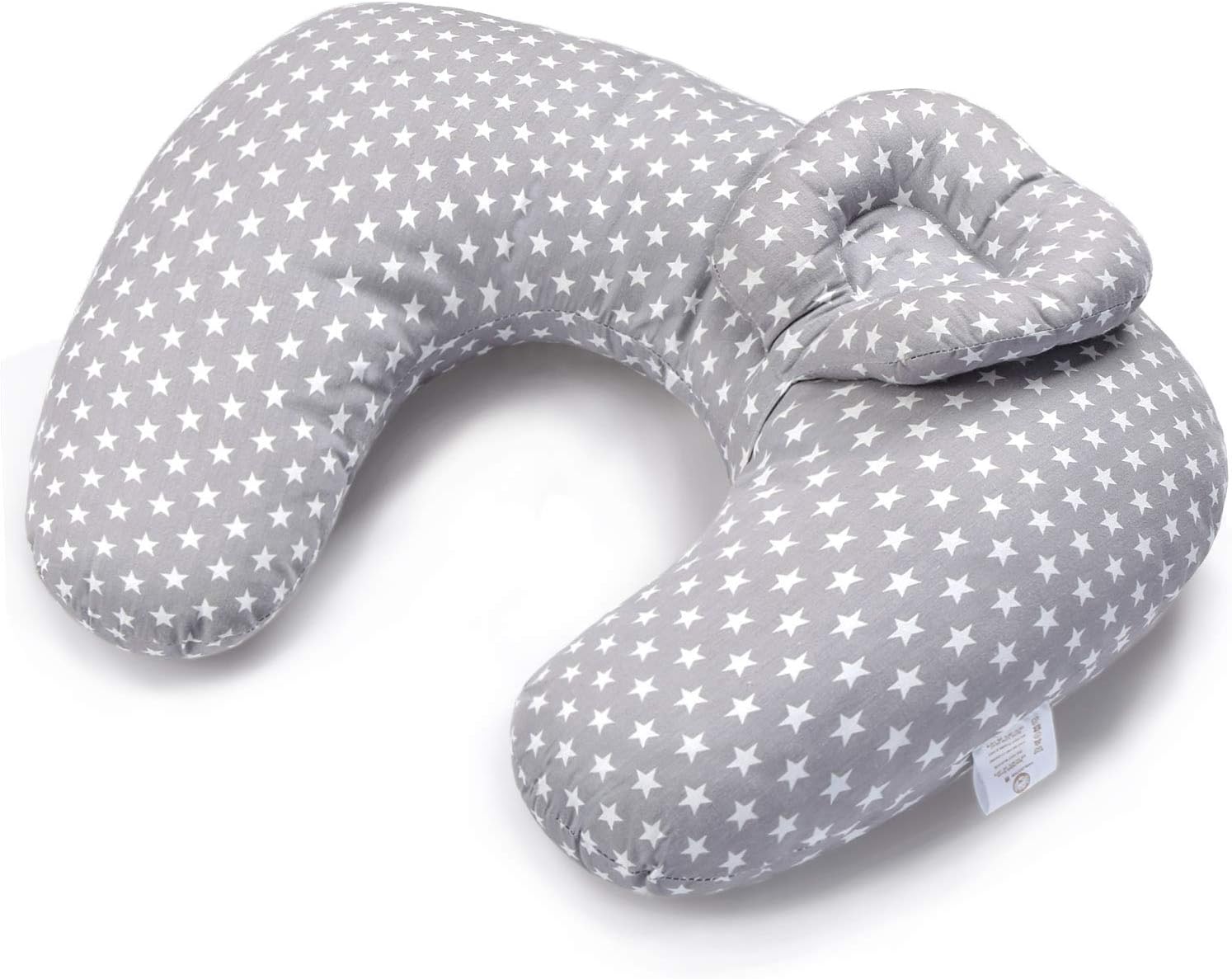 Luchild Nursing Pillow, Breastfeeding Multifunctional Pillow with Detachable Headrest Removable Cover Baby Head Support, Feeding Pillow - Star