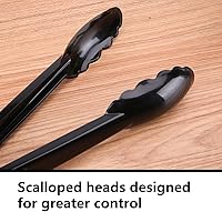 Vista 3 de Pinzas de plástico para cocina, juego de utensilios desechables, 12 piezas, pinzas de ensalada festoneadas de 9 pulgadas resistentes