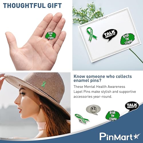 Miniatura 8 de PinMart Pin de solapa esmaltado para concientización de salud mental