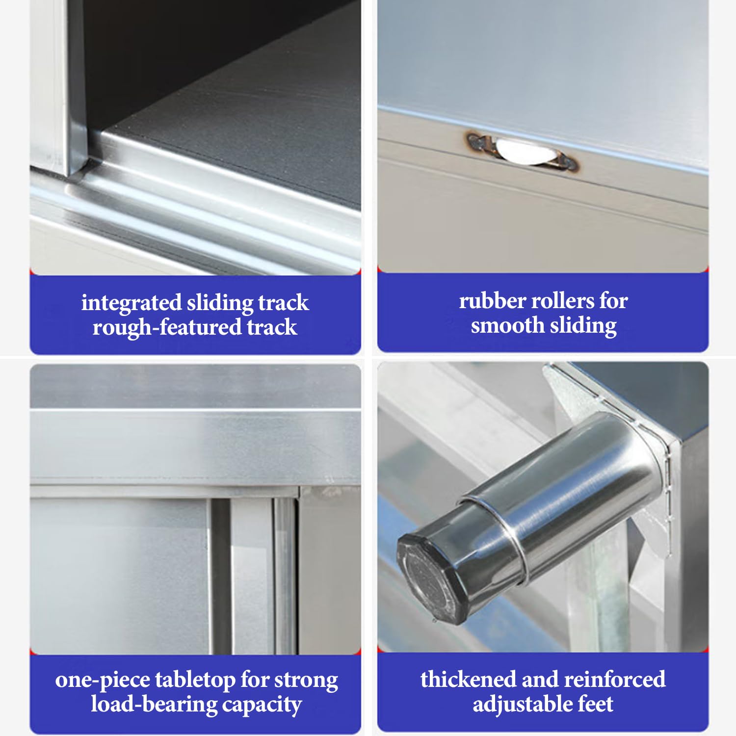 Tavolo in Acciaio Inox con Ampio vano portaoggetti, Tavolo Pre-assemblato Professionale e Resistente, Ideale per Cucina Domestica, Ristorante, Garage e Magazzino,59 * 31.5in
