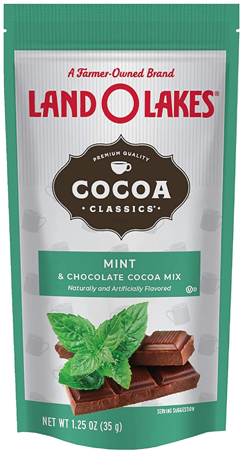 Land O' Lakes Hot Cocoa Mix, Mint, 1.25 oz (35g), 30 Packets
